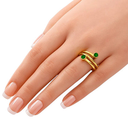 18K Gold Over Brass Round Cut Gemstones Ring size 5-8 Jewelry RM-1185 TGR1063