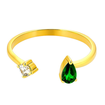 18K Gold Over Brass Pear Cut Gemstones Ring size 5-8 Jewelry RM-1788 TGR1066