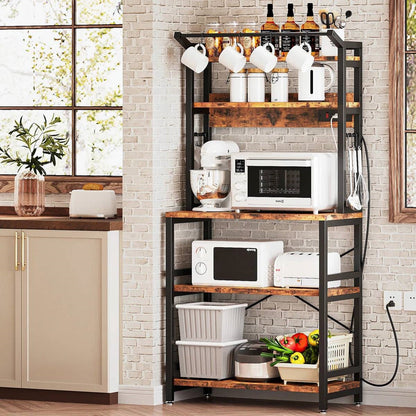 Modern Heavy Duty Baker's Rack Kitchen Living Room Office Shelving Unit