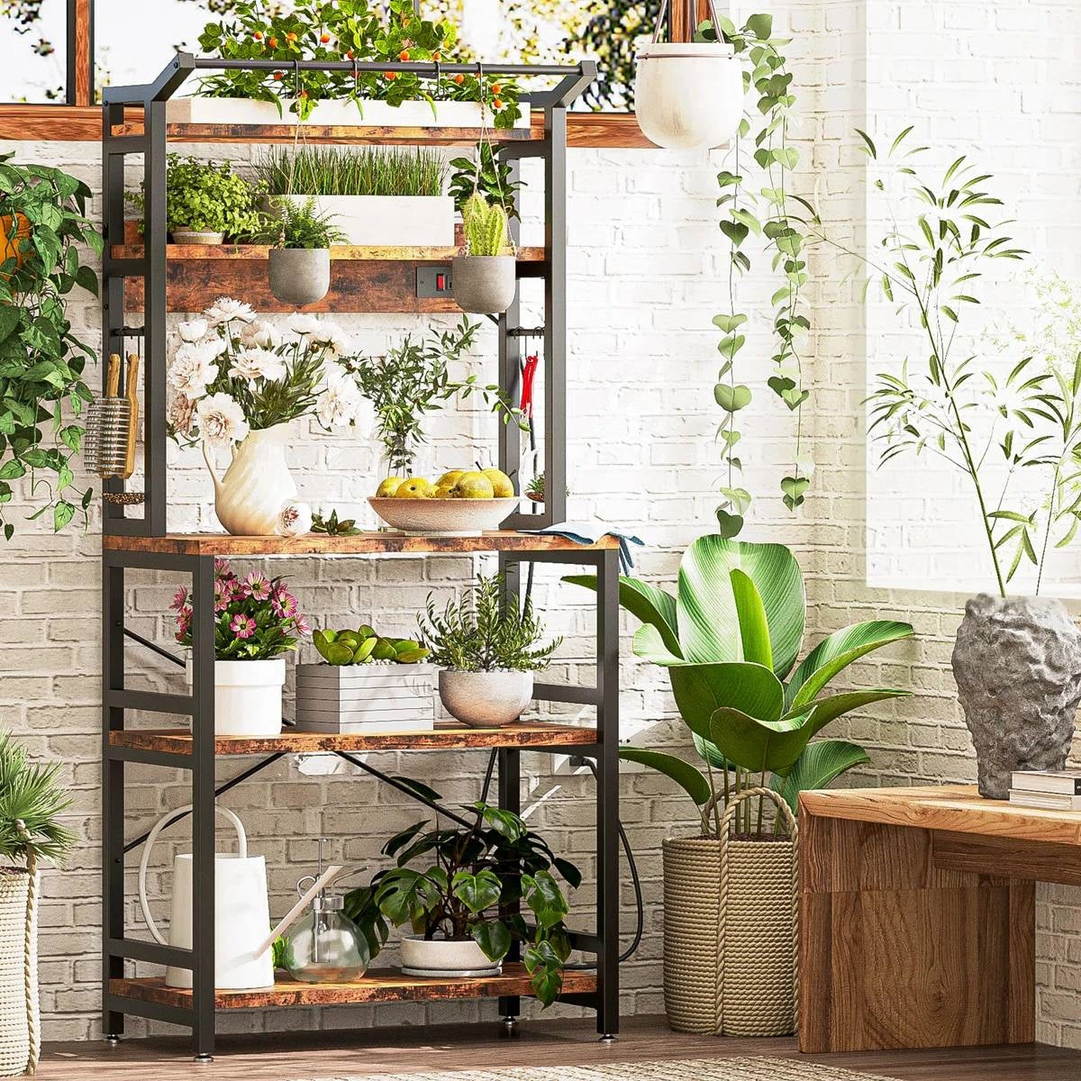 Modern Heavy Duty Baker's Rack Kitchen Living Room Office Shelving Unit