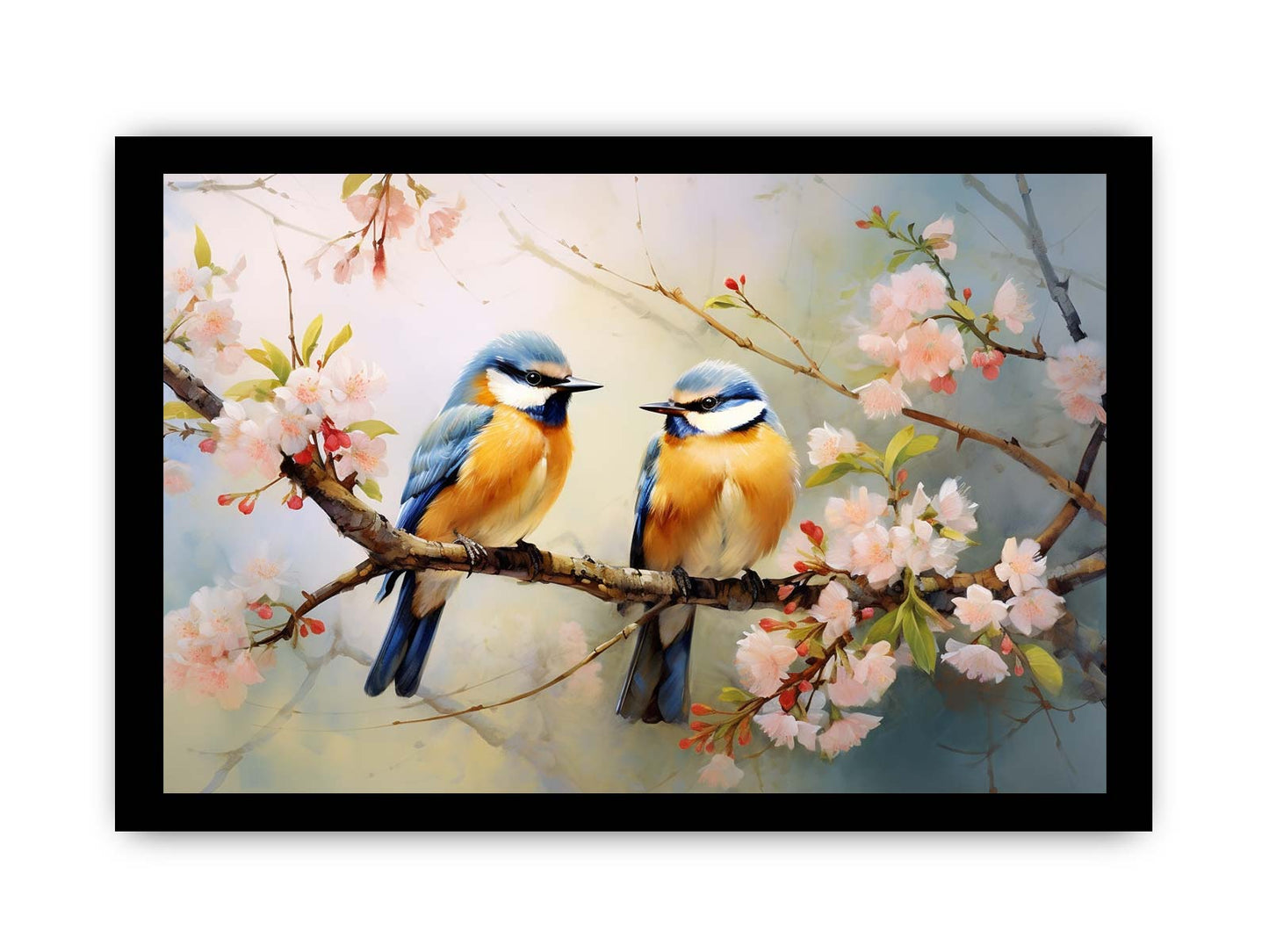 Bird Branches Art Painting Canvas Art Print