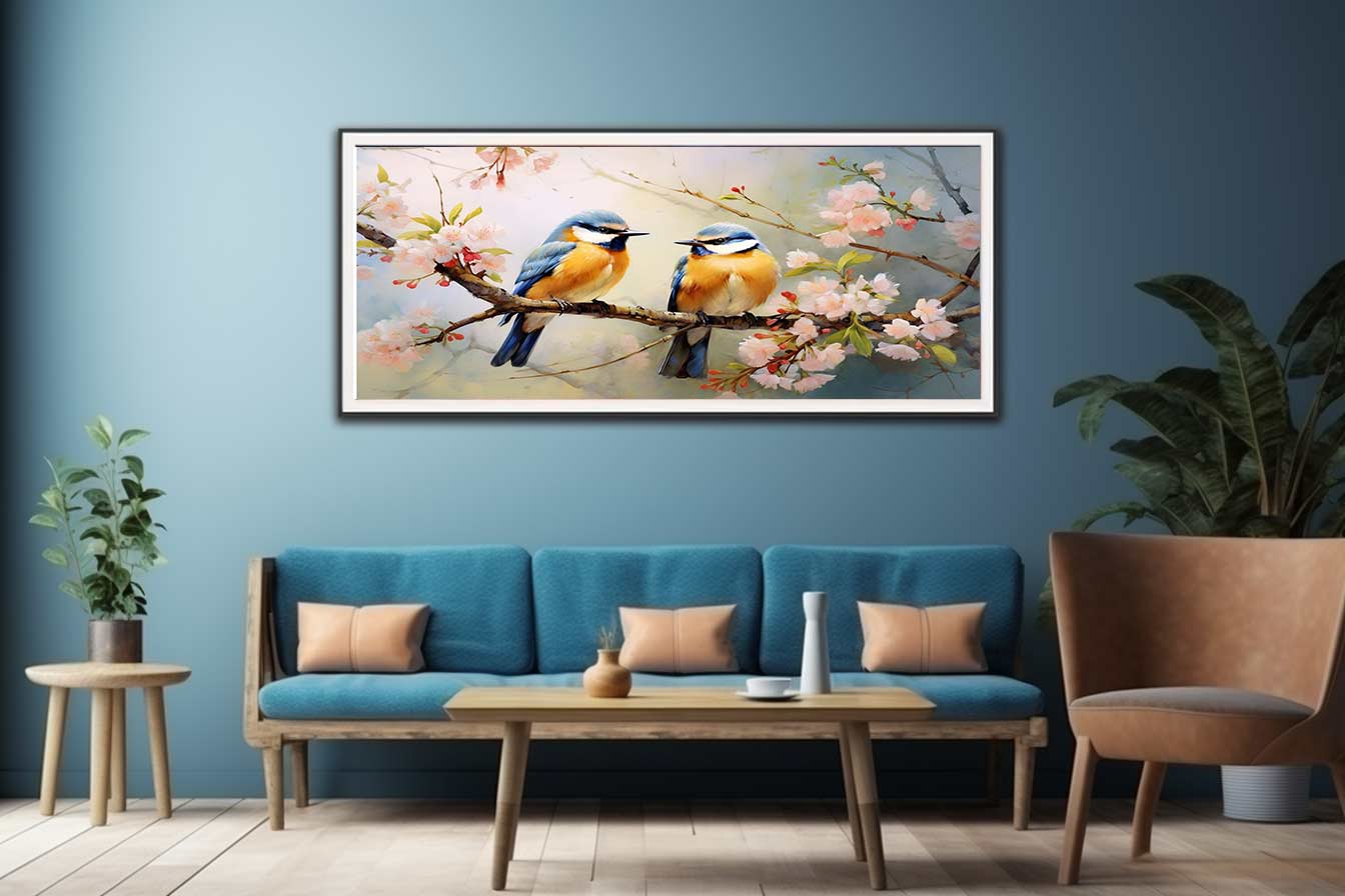 Bird Branches Art Painting Canvas Art Print