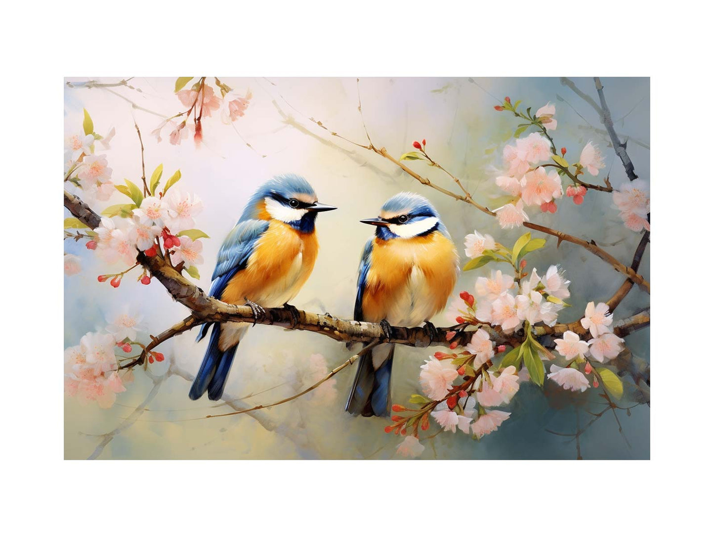 Bird Branches Art Painting Canvas Art Print