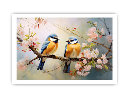 Bird Branches Art Painting Canvas Art Print