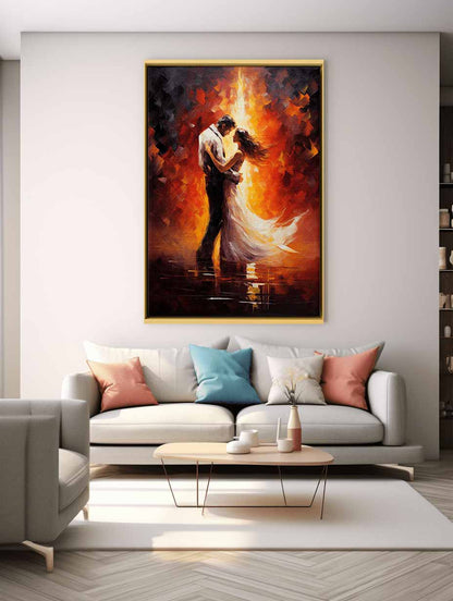 Couple Dance Modern Art Canvas Art Print