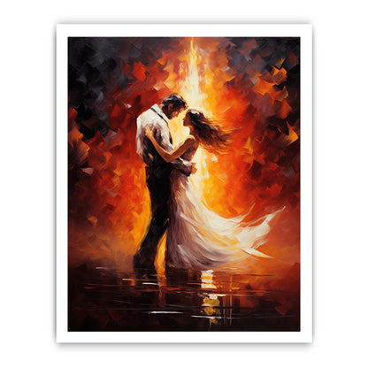 Couple Dance Modern Art Canvas Art Print