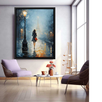 Girl Street Light Modern Canvas Art Print