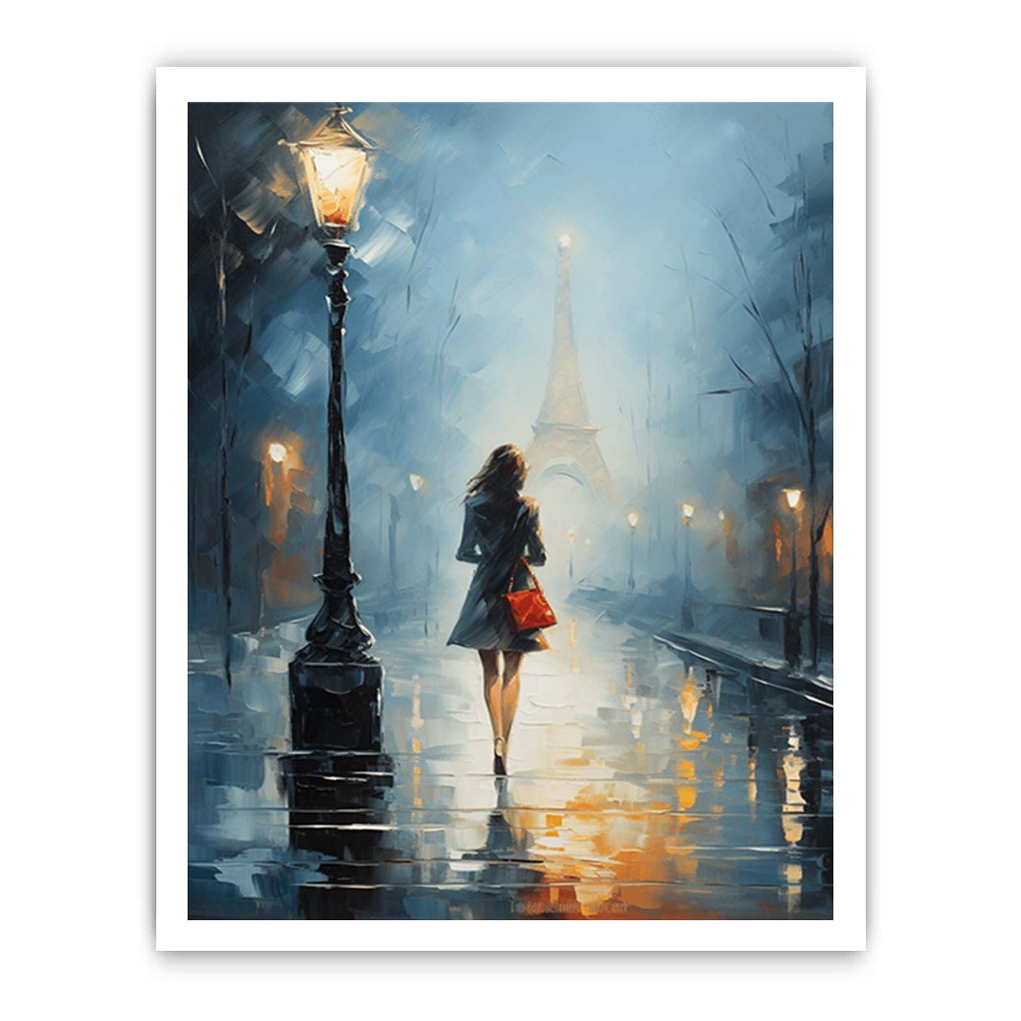 Girl Street Light Modern Canvas Art Print