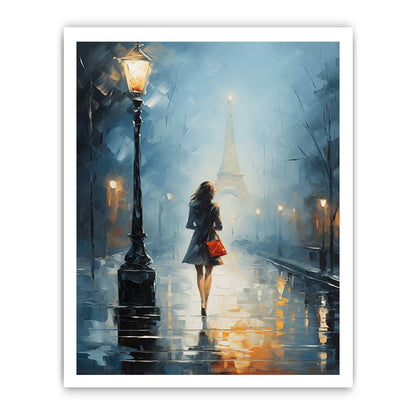 Girl Street Light Modern Canvas Art Print