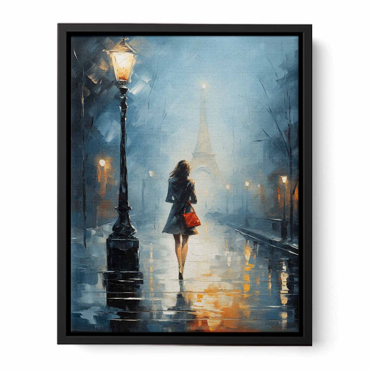 Girl Street Light Modern Canvas Art Print