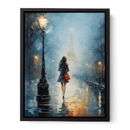 Girl Street Light Modern Canvas Art Print