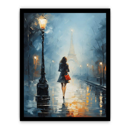 Girl Street Light Modern Canvas Art Print