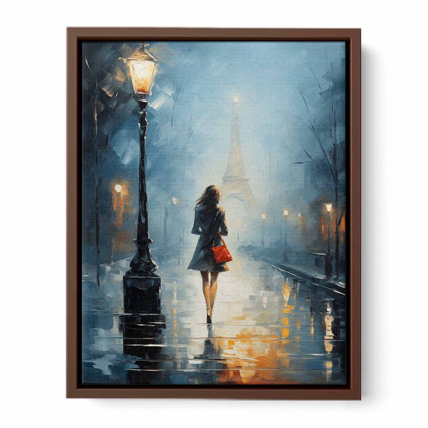 Girl Street Light Modern Canvas Art Print