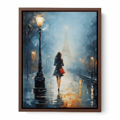 Girl Street Light Modern Canvas Art Print