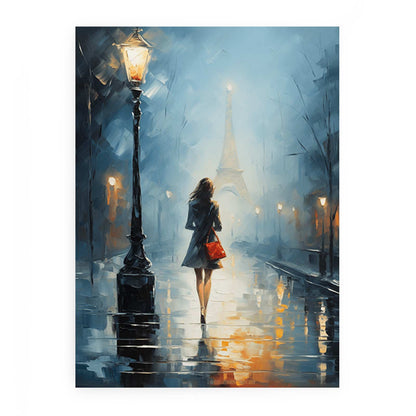 Girl Street Light Modern Canvas Art Print