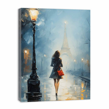 Girl Street Light Modern Canvas Art Print