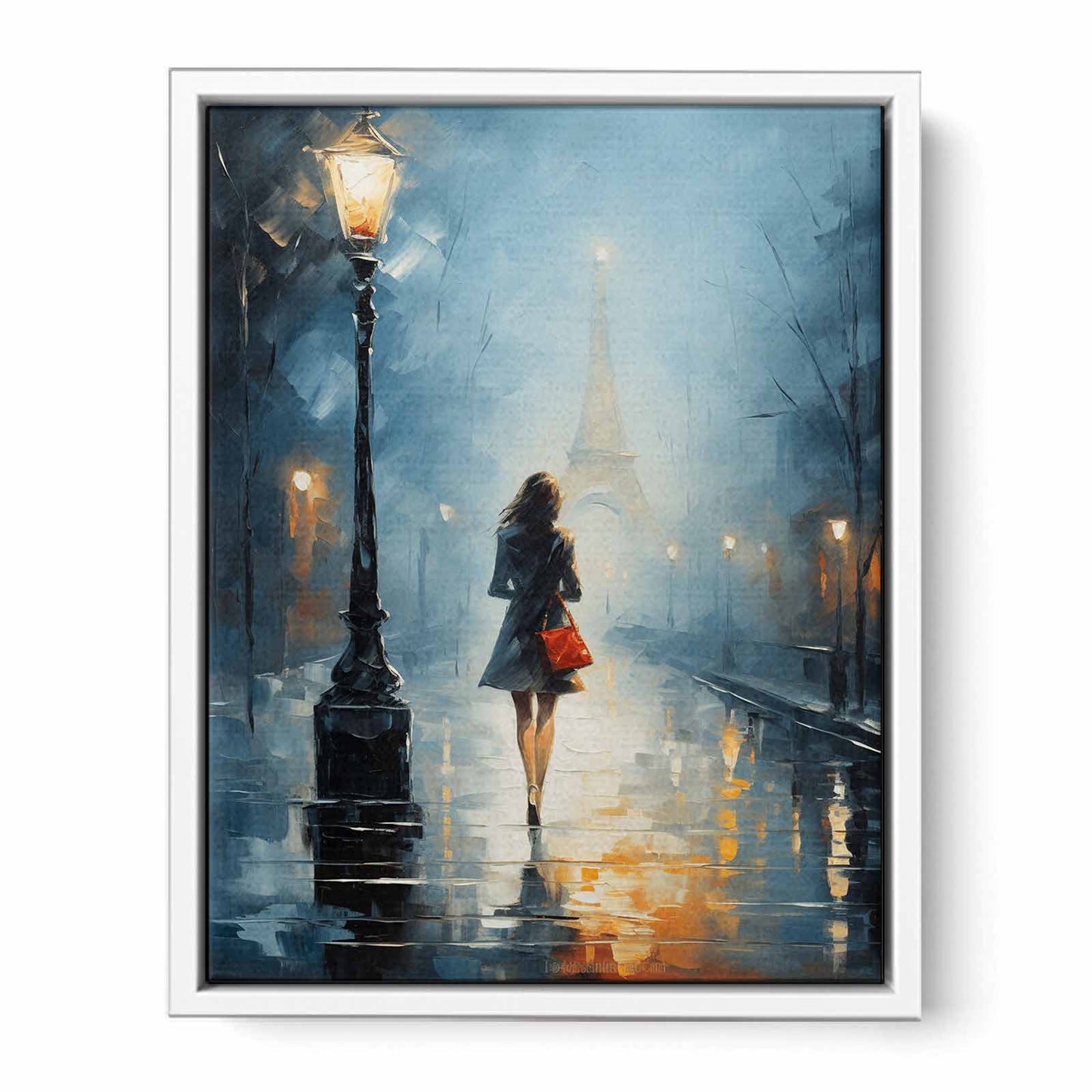 Girl Street Light Modern Canvas Art Print