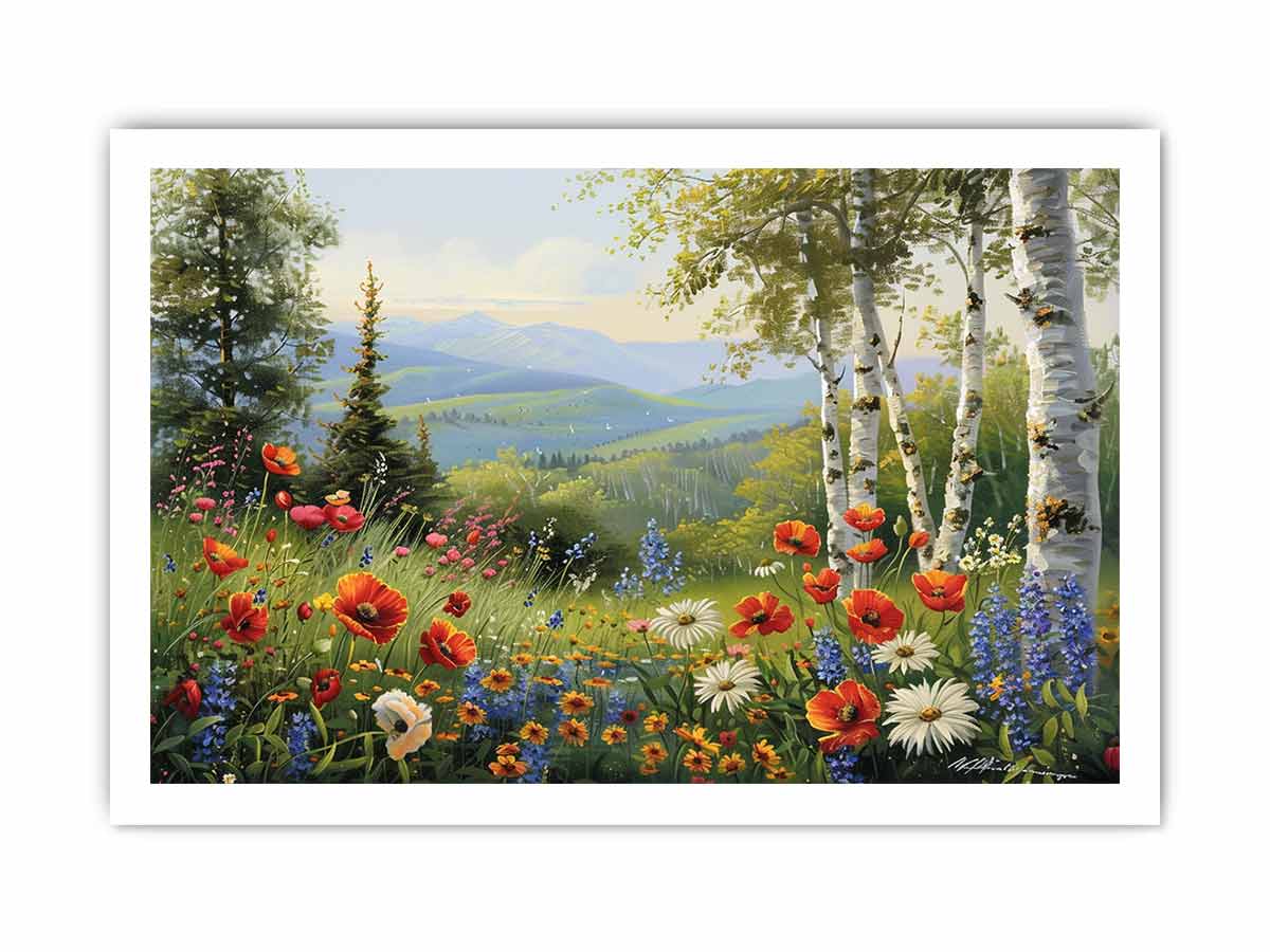 Landscape Flowers Painting