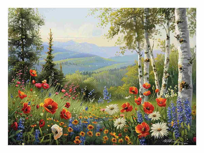 Landscape Flowers Painting