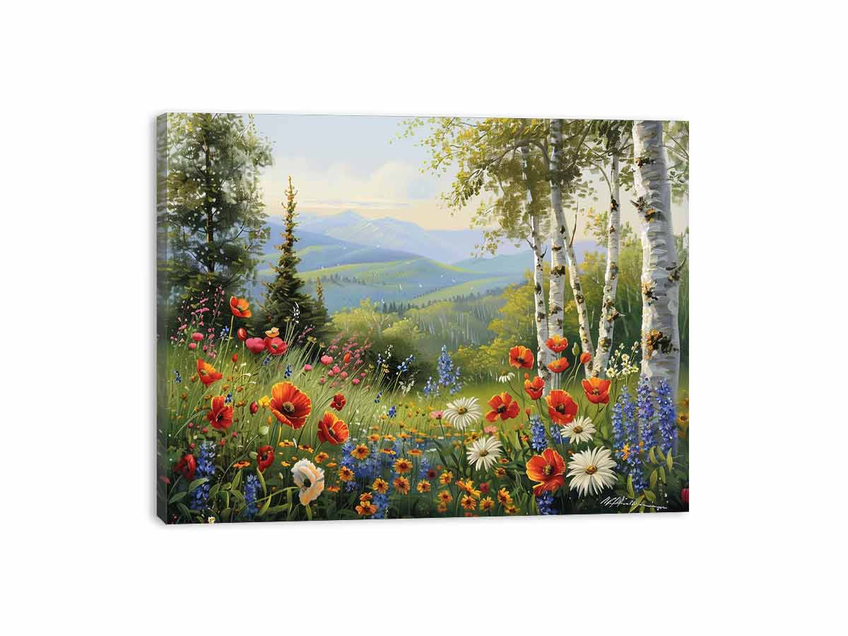 Landscape Flowers Painting