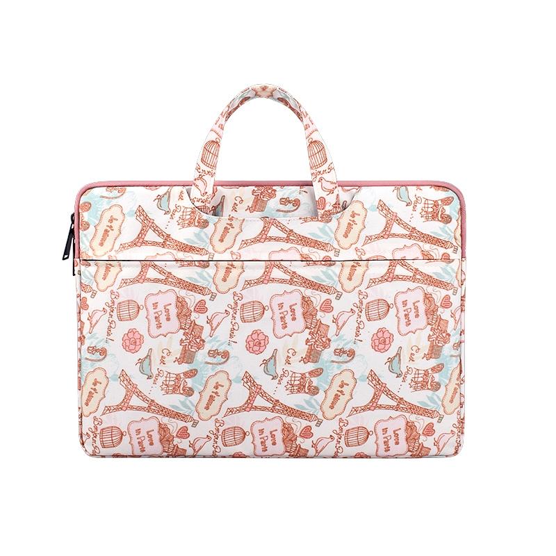 NNEDSZ Waterproof Canvas Laptop Handbag - Fits 14.1 Inch