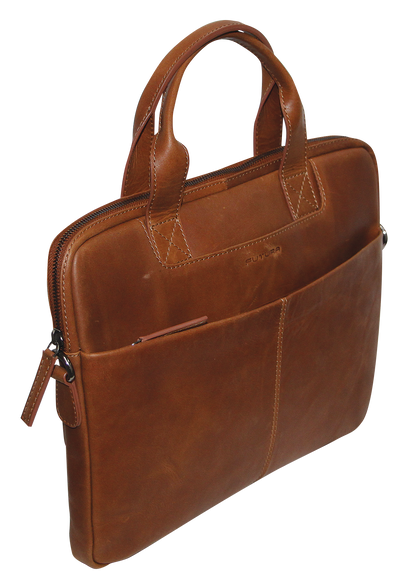 NNEDSZ Futura Mens Slimline Laptop Bag Satchel Handbag Handles College - Brown