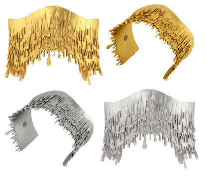 Antonio Wehrli Gravity Paint Drip Bracelet: Art into Jewelry-Sterling Silver