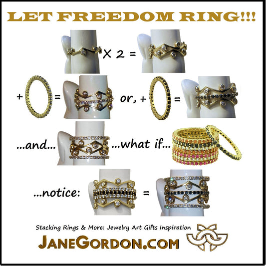 Stacking Rings-Eternity-White diamonds-18K-10