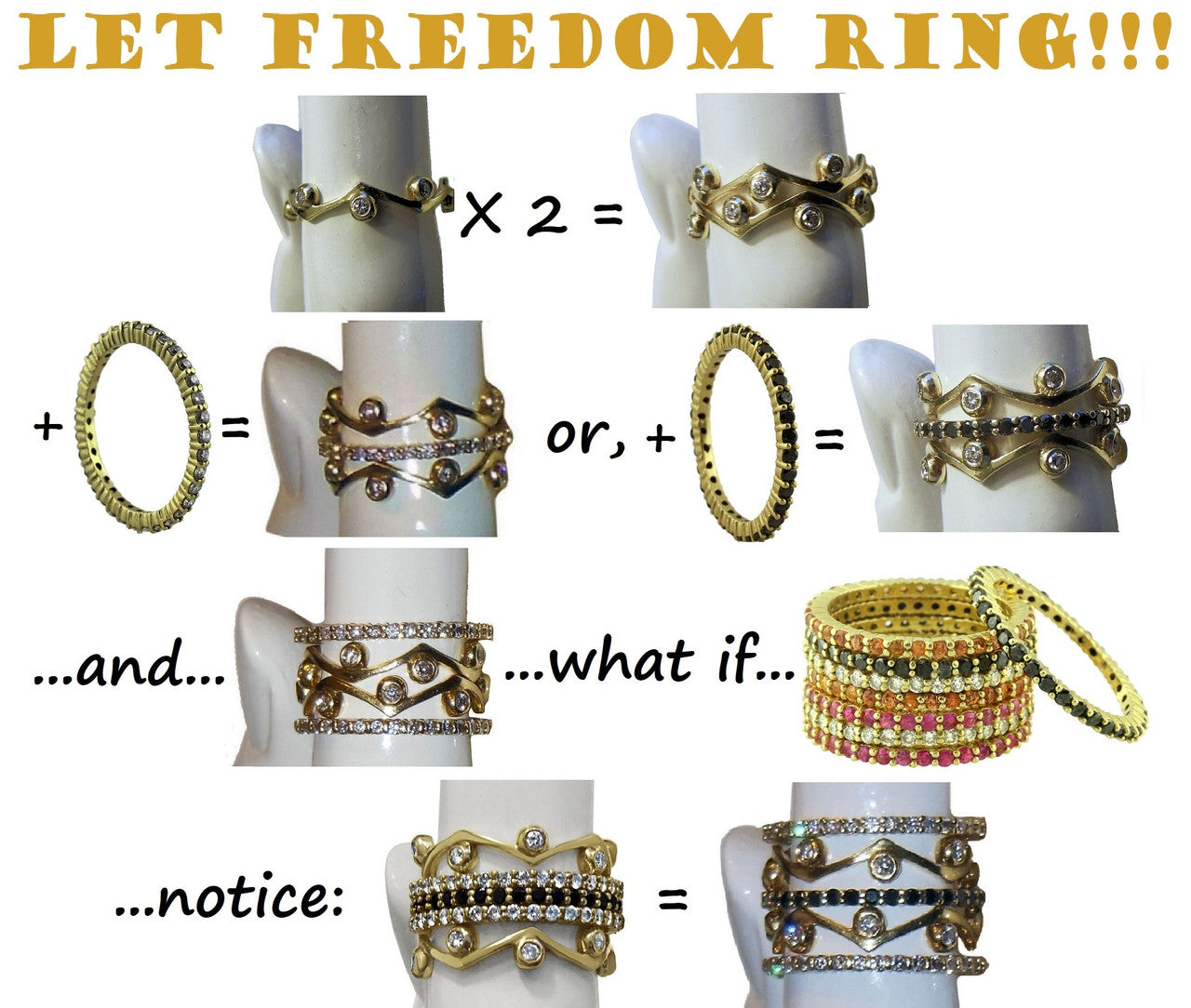 Stacking Rings-Eternity-White diamonds-18K-11