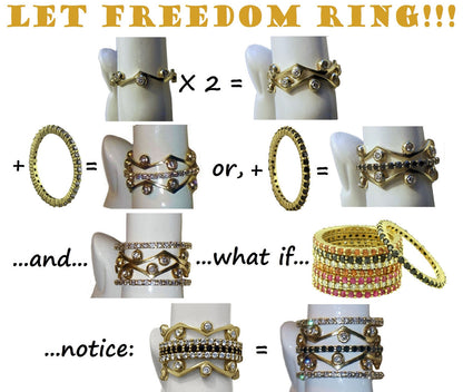 Stacking Rings-Eternity-White diamonds-18K-11