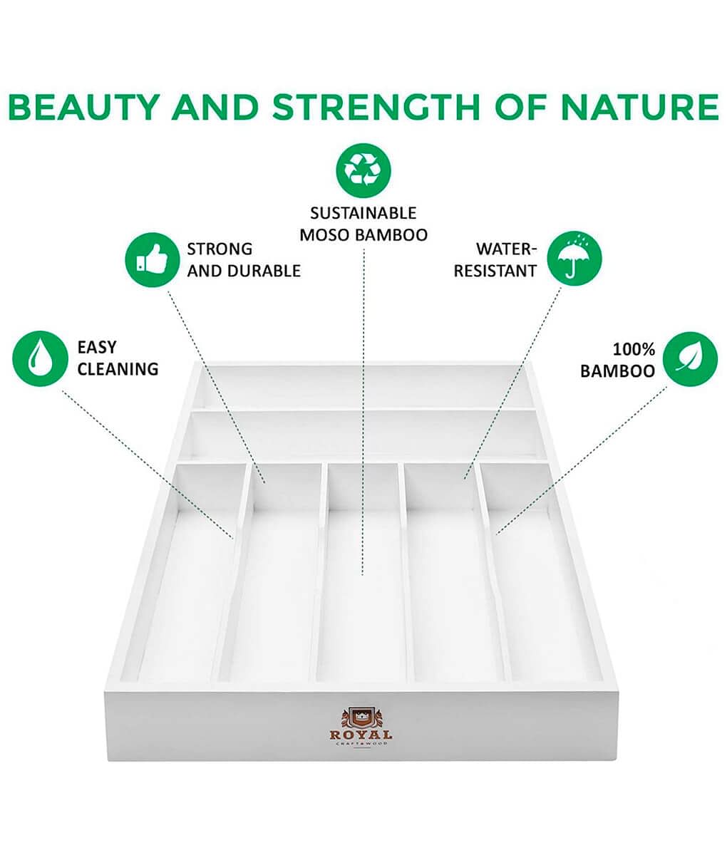 White Silverware Tray