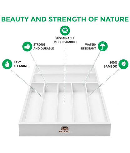White Silverware Tray