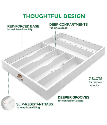 White Silverware Tray