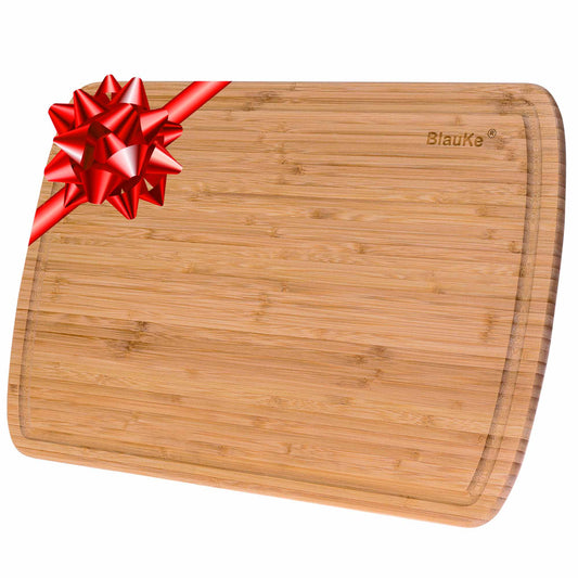 Extra Large Wood Cutting Board 18x12 inch - Butcher Block with Juice Groove, Serving Tray - Wooden Chopping Board for Kitchen-0