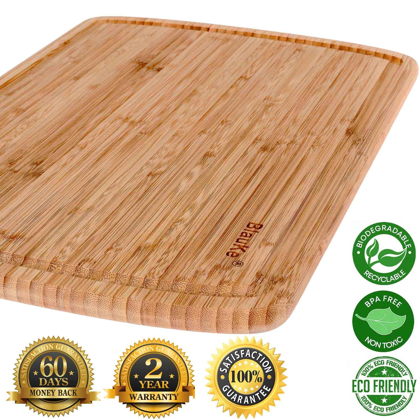 Extra Large Wood Cutting Board 18x12 inch - Butcher Block with Juice Groove, Serving Tray - Wooden Chopping Board for Kitchen-1