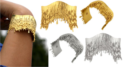 Antonio Wehrli Gravity Paint Drip Bracelet: Art into Jewelry-Sterling Silver