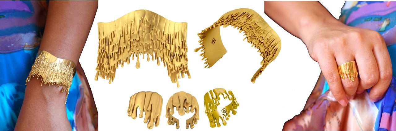 Antonio Wehrli Gravity Paint Drip Bracelet: Art into Jewelry-18K Gold