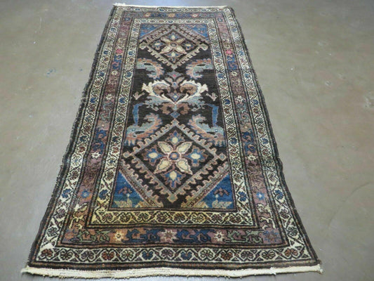 3' X 6' Antique Handmade India Floral Oriental Wool Rug Veg Dyes Nice-0