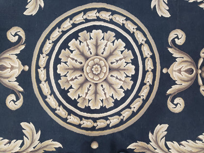 Black and Tan Aubusson Rug, 10 x 14 Aubusson Carpet, New Aubusson Rug, Elegant, Wool, Handmade Area Rug, Flatweave Rug, Large Aubusson Rug