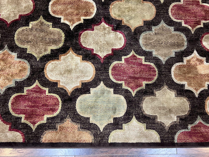 Panel Design Rug 5x7, Multicolor Contemporary Area Rug, Small Living Room Rug