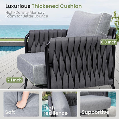 Stylish Outdoor Patio Furniture Set with Waterproof Cushions