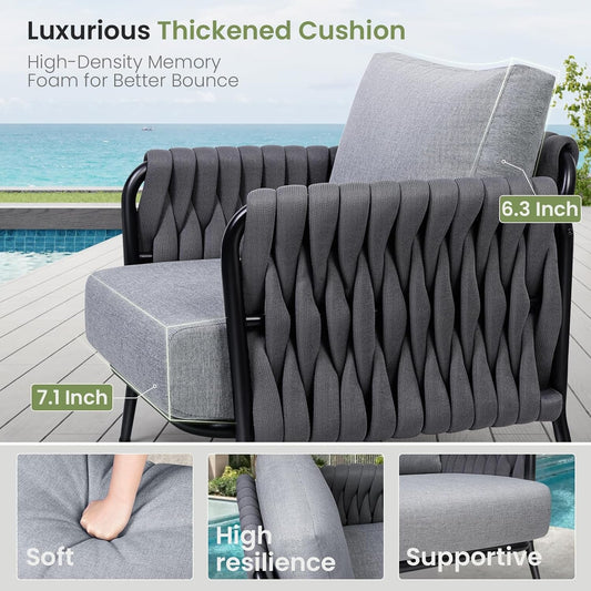 Stylish Outdoor Patio Furniture Set with Waterproof Cushions