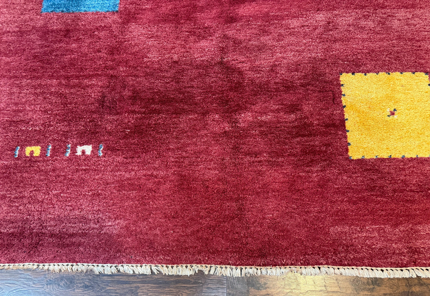 Modern Indo Persian Gabbeh Rug 7x10, Red, Tribal Area Rug-4