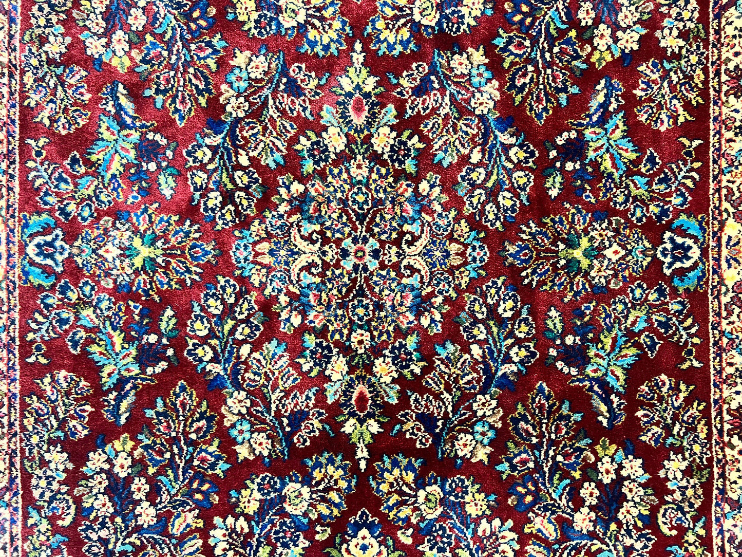 Karastan Rug 5.9 x 9 Red Sarouk Rug #785, Karastan Wool Rug, Karastan Carpet, Original 700 Series Vintage Karastan Oriental Rug Discontinued-3