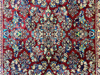 Karastan Rug 5.9 x 9 Red Sarouk Rug #785, Karastan Wool Rug, Karastan Carpet, Original 700 Series Vintage Karastan Oriental Rug Discontinued-3