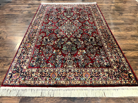 Karastan Rug 5.9 x 9 Red Sarouk Rug #785, Karastan Wool Rug, Karastan Carpet, Original 700 Series Vintage Karastan Oriental Rug Discontinued-0