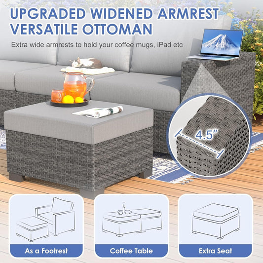 Comfortable Wicker Rattan Outdoor Patio Furniture Set