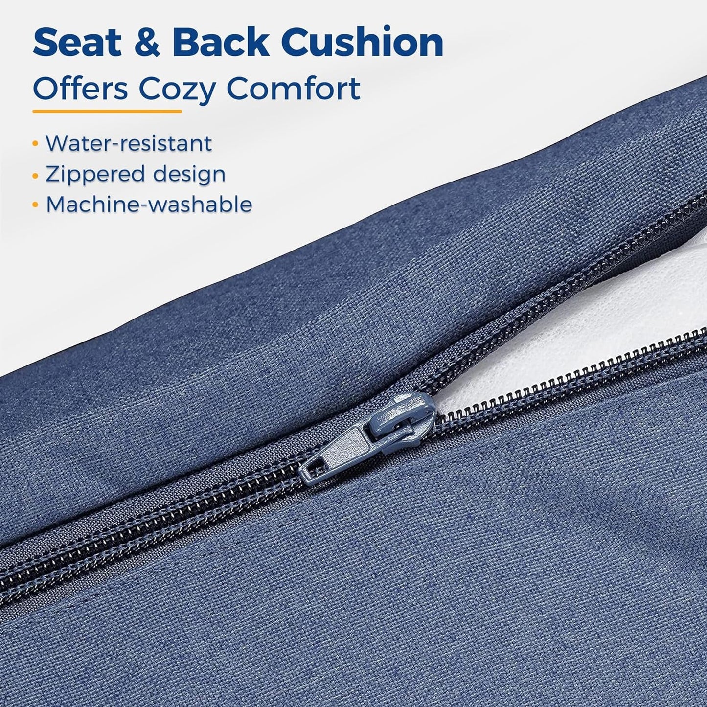 Outdoor Patio Furniture Set, 7 Piece Outdoor Dining Sectional Sofa with Dining Table and Chair, All Weather Wicker Conversation Set with Ottoman,Blue-4