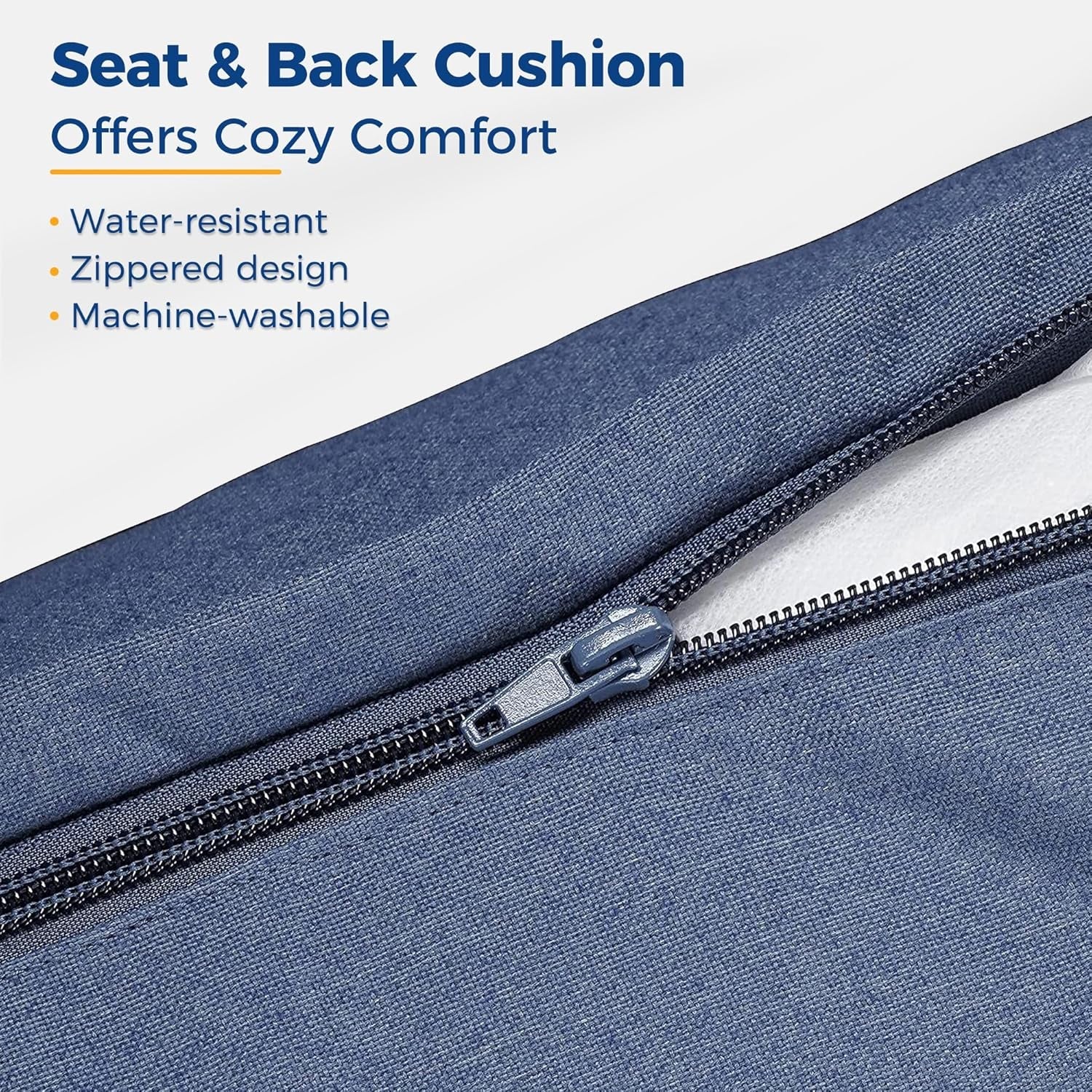 Outdoor Patio Furniture Set, 7 Piece Outdoor Dining Sectional Sofa with Dining Table and Chair, All Weather Wicker Conversation Set with Ottoman,Blue-4