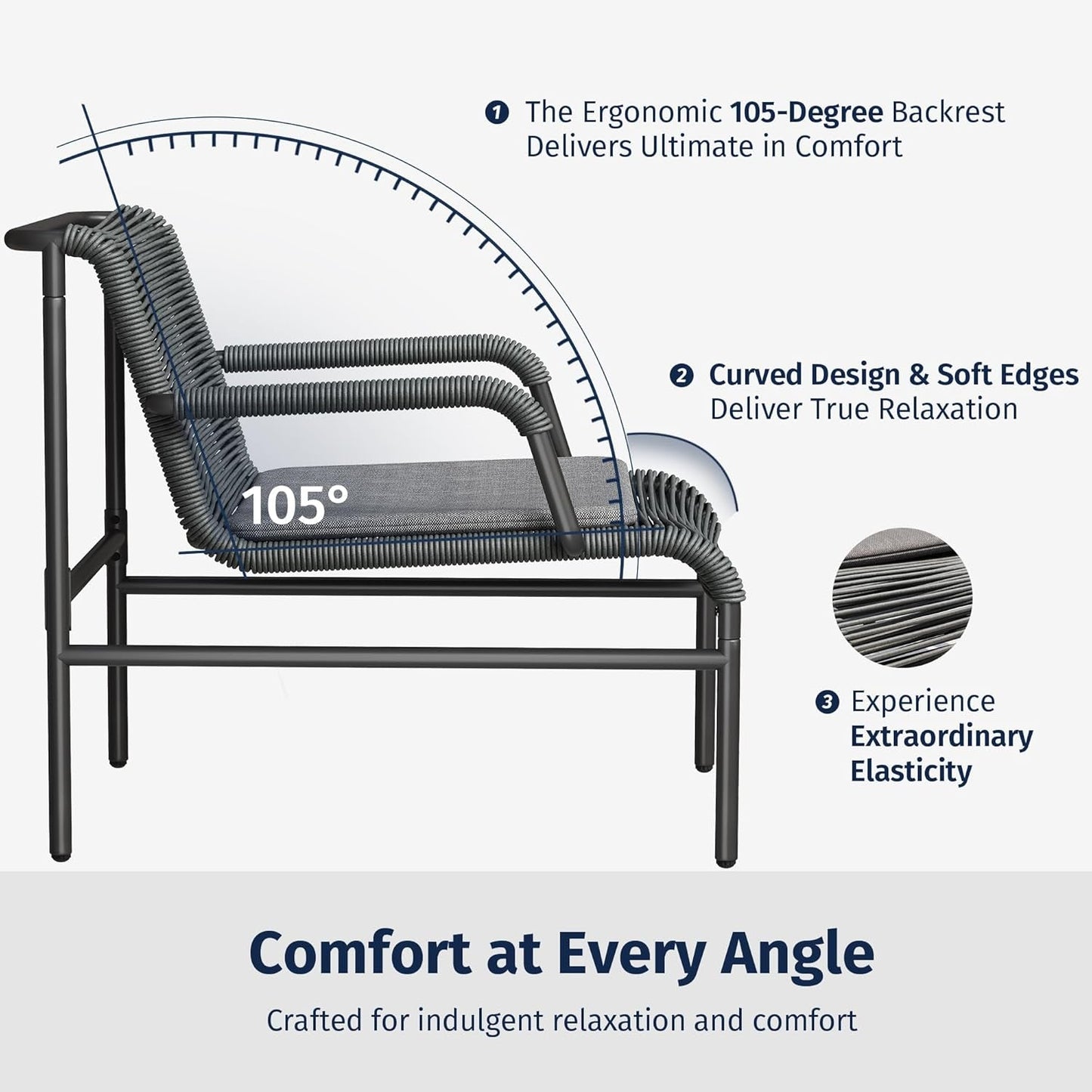 Stylish Four Piece Patio Furniture Set for Outdoor Comfort